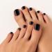 GoldFinger Press On Toenails Kit Wider Fit Bold Glossy Black Color Toenail Ready to Wear Gel & Manicure Stick 2g Glue included Long-Lasting Convenient & Easy to Apply Wider Fit-This Night