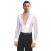 BOZEVON Men's Classic Latin Dance Shirt Suit Costumes Performance Dancing Lace Shirt & Pants Jazz Outfits L White(shirt)