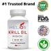 Helios Organic Wild Caught Krill Oil Supplement with Astaxanthin - Omega 3 DHA and EPA - Sustainable USA Bottled 500mg Softgels - Buy Online on GoSupps.com