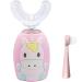 TUTULOO Kids Electric Toothbrushes, U Shaped Toothbrush for Kids with Smart Timer and Light up, 360 Kids U-Shaped Toothbrushes Age 2-6 Unicorn-pink