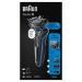 Braun Series 5 5049cs Electric Shaver with Charging Stand Beard Trimmer Face Shaver Wet & Dry Rechargeable Cordless Foil Shaver Blue Blue 6 Piece Set w/ Beard Trimming