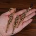 2 Pieces Brass Ear Spoon & Mini Shovel Pendant Charms - Vintage Mini Spoons with Keychain (goddessA) - Buy Online on GoSupps.com