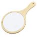 Easyinsmile Portable Wood Makeup Mirrors Personal Vanity Cosmetic Wooden Mirror with Handle (Small)