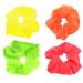 Zac's Alter Ego Set of 4 Neon Hair Scrunchies - Pink Orange Green & Yellow