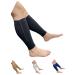 Seniors Care Footless 20-30 mmHg Compression Shin Calf Leg Men Women 1 Pair Zipper Sleeves (Black Large-X-Large) Large-X-Large Black
