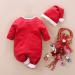 Christmas Romper Set for Baby Girl/Boy | My First Christmas Outfit | Red Jumpsuit with Hat | 6-9 Months - Buy Online on GoSupps.com