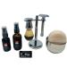 G.B.S Men's Shave Kit Double Edge Razor and Brush Stand Shaving Bowl Soap and DE Razor Blades Stubble Remover Effortless Glide
