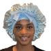 BONNET QUEEN Hair Bonnets Satin Bonnet Silk Bonnet for Sleeping for Sleeping Cap for Women Curly Hair with Tie Band Edge Head Wraps Light Blue Medium Light Blue