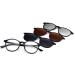 Gemseven 1 piece of reading glasses + 3-pack magnetic clips polarized sunglasses women men presbyopic optical glasses multi-purpose multicolored +1.5