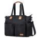 Lekebaby Baby Changing Bag Large Nappy Bags for Mom and Dad Nappy Changing Bag Stylish Travel Tote with Nappy Changing Mat Quilted Black