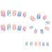 Xptieeck 1 Set French Gradient Nail Art Gradient Multicolor Rhinestone Nails