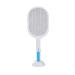 Electric Fly Swat 3000V Mosquito Swat Dual Mode Mosquito Exterminator with Purple Mosquito Light Rechargeable for Indoor and Outdoor Home Office Backyard Camping Patio with Charging Base(Color:White)