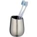 WENKO Badi Chrome Matt Toothbrush Cup - Ceramic 11 x 8 x 8 cm | Elegant Bathroom Accessory for International Shipping - Buy Online on GoSupps.com