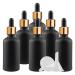 ZEOABSY 6 Pieces 50ml Empty Frosted Black/Gold Glass Dropper Bottles with Glass Pipette for Essence Essential Oil Elite Fluid Travel Cosmetics Storage Containers