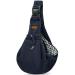Cuby carriers dogs little dog cats sling pet carrier single shoulder pet bag for travel dog carrier bag with buckles (adjustable shoulder strap dark blue) adjustable adjustable shoulder strap dark blue