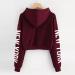 New York Crop Hoodie for Women Teen Girls - Wine Solid Color Tie Dye Sweatshirt - Buy Online on GoSupps.com