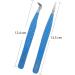 2 Pieces Diamond Grip Eyelash Tweezers Professional Set- COSSMOO Straight And Angled Curved L-Shape Volume Tweezers For Lashes Extension Pointed Individual Application Tweezers For False Lash - Buy Online on GoSupps.com