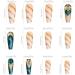 24Pcs Press on Nails Long Square Fake Nails Acrylic T-Shape False Nails Summer Reusable Blooming Artificial Nails for Women and Girls - Buy Online on GoSupps.com