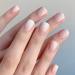 U-K Durable Artificial Nails Coffin False Nails Fake Fingernails Gradient Acrylic Stick On Nails 24 Pieces for Women and Girls (White Short)