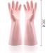 ESASAM Cleaning Gloves Cleaning gloves household kitchen pink (38cm) plus velvet thickened gloves waterproof rubber durable wear-resistant - Buy Online on GoSupps.com