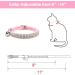 BINGPET Adjustable Soft Velvet Cat Collar with Bells - Light Pink Bling Diamante | Safe and Stylish - Buy Online on GoSupps.com