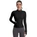Vutru women light running jacket - stylish sportswear for women breathable sports jacket with thumb holes and zip pockets M black