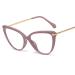 KDOQ Tr90 Cat Eye Blue Light Blocking Glasses for Women Anti Eyestrain Computer Gamer Eyewear Purple