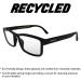 Buy Stylish London Mole Glasses | Unisex Rectangular Reading Glasses with Feder Hinges | Eco-Friendly Recycled Matt Black 1.5x - Buy Online on GoSupps.com