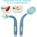 Vicloon Baby Utensils Spoon Fork Set - 4pcs Toddler Cutlery Feeding Set | Easy Grip Bendable Self Feeding Spoon Fork | Light Green-Blue Color - Buy Online on GoSupps.com