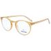 Modern transparent plastic reading glasses / aid MIKY in trendy panto shape in orange + 2.50 dpt