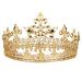 SWEETV Gold King Crown for Men - Royal Full Prince Tiaras and Crowns  Metal Men's Headpieces  Medieval Costume Hair Accessories for Prom Party Celebration Halloween