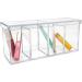 Isaac Jacobs 4-Compartment Clear Acrylic Organizer with Lid (9â L x 3â W x 4â H)  Makeup Brush Holder  Sectional Tray  Storage Solution for Makeup  Crafts  Office Supplies & More (1  Clear) - Buy Online on GoSupps.com