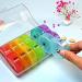 Weekly AM/PM Pill Box - Daily Organizer for Fish Oil Vitamins & Supplements | BPA-Free Dust-Proof | Colorful Rainbow Design - Buy Online on GoSupps.com