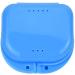 Denture Box Retainer Case Denture Storage Bath Box Denture Holder Box Cleaning Box Lightweight and Portable Cleaning Box with Filter (S Blue) S Blue