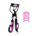 Eyelash Curler Professional Lash Curler with 6 Extra Silicone Refill Pads Lash Curler Lash Curler Handle Tool Cosmetic Makeup Tools for Women and Girls Black Pink