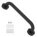 12 Inch Matte Black Shower Grab Bar-1" Diameter, iMomwee Stainless Steel Elderly Safety Bars, Bathroom Shower Balance Bar, Wall Handrail Support, Handicap Senior Disabled Pregnant Assist Bath Handle 12 Inch Black