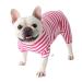 BT BEAR Dog clothing classic striped pajamas soft cotton overall pug French bulldog one-piece for cats puppies small medium-sized dogs (pink XL) XL Hot Pink