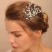 BERYUAN Green Rhinestone & Pearl Crystal Wedding Hair Pins- Silver Accessory for Women & Girls - Buy Online on GoSupps.com
