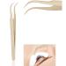 Eyelash Extension Tweezers Set - 8 Premium Stainless Steel Tools for Accurate Application | Ergonomic Design & Pearly Gold Finish - Buy Online on GoSupps.com