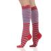 VIM & VIGR Nylon 20-30 mmHg Graduated Compression Socks (Red & Lavender Falling Stripe Small/Medium (1))