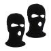 Nitaiun 2 pieces 3-hole full face cover Ski knitted storm hood breathable windproof windproof skim mask motorcycle mask bike mask for men and women black unit size unit size black