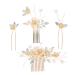 minkissy 4 Sets Hair Accessories Wedding Hair Comb Bride Hair Decor Bridal Rhinestone Headpiece Hair Decorations Pearl Trim Bride Hairpin Romantic Bridesmaid Rhinestones Zinc Alloy