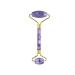 Jade Roller Gua Sha Massage to Reduce Puffiness and Improve Wrinkles for Your Eyes Face and Neck Sculpting Slimming Firming Anti-Ageing and Anti-Puffines(Color:Purple Stone)