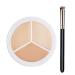 Concealer Contour Palette With Brush 3 In 1 Color Correcting Highlight Concealer Contour Makeup Palette color corrector for dark circles Contouring foundation palette Waterproof&Long-Lasting contouring makeup kit for beg...