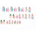 Justotry 24 Pcs Iridescent Oval False Nails Short | Colourful French Press on Nails | Rainbow Nails with Nail Glue | Almond Stick on Nails for Women - Buy Online on GoSupps.com
