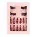 Faux Mink Lashes Manga Lashes Natural Look False Eyelashes with French Tip Press On Nails Coffin False Nails Set Full Cover Press On Nails SET71
