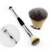 Multifunction Double Head Makeup Brush - Professional Wood Handle for Powder Blush & Eye Cosmetics - Black & Silver - Buy Online on GoSupps.com