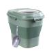 Foldable Dog Food Storage Container, bin for 30Lb Pet Food Cat Food Fish Food Bird Seed with food scoop lid Large Airtight Plastic Containers, 50 Pound Rice Kitchen Storage Holder Green