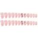 24pcs Pink Bow Oval Coffin Fake Nail Pink Bow 3D Press on Nails Pink Bow Oval Nails Luxurious Nails Acrylic Nails Fake Nails For Women Girls - Buy Online on GoSupps.com