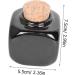 PLAFOPE Medicine Cup Liquid Powder Container Cork Jar Wooden Cap Ceramic Lid Clear Dappen Makeup Containers Art Small Travel Pill Container Practical Empty Bottle Nail Bamboo Accessories 7.50X5.50X5.50CM Black - Buy Online on GoSupps.com